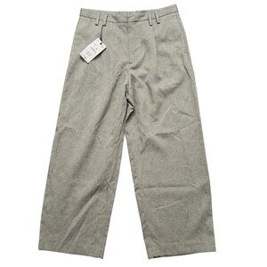 Zara Pants Mens Size US 32 EU 42 Linen Blend Wide Leg Beige NEW